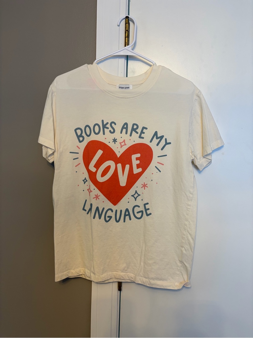 Cream "Books Are My Love Language" Graphic Tee